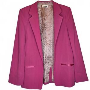Zadig & Voltaire Pink Open Front Blazer Stand Collar Women's Size 36/US 4